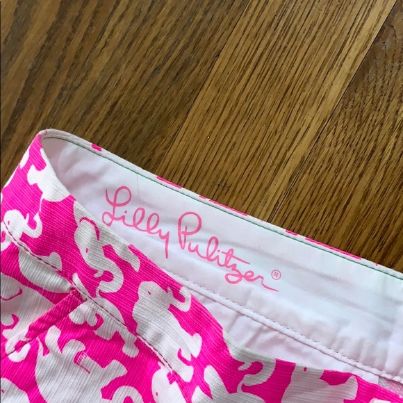 Lily Pulitzer Pink Elephant Patterned Shorts - Picture 3 of 4